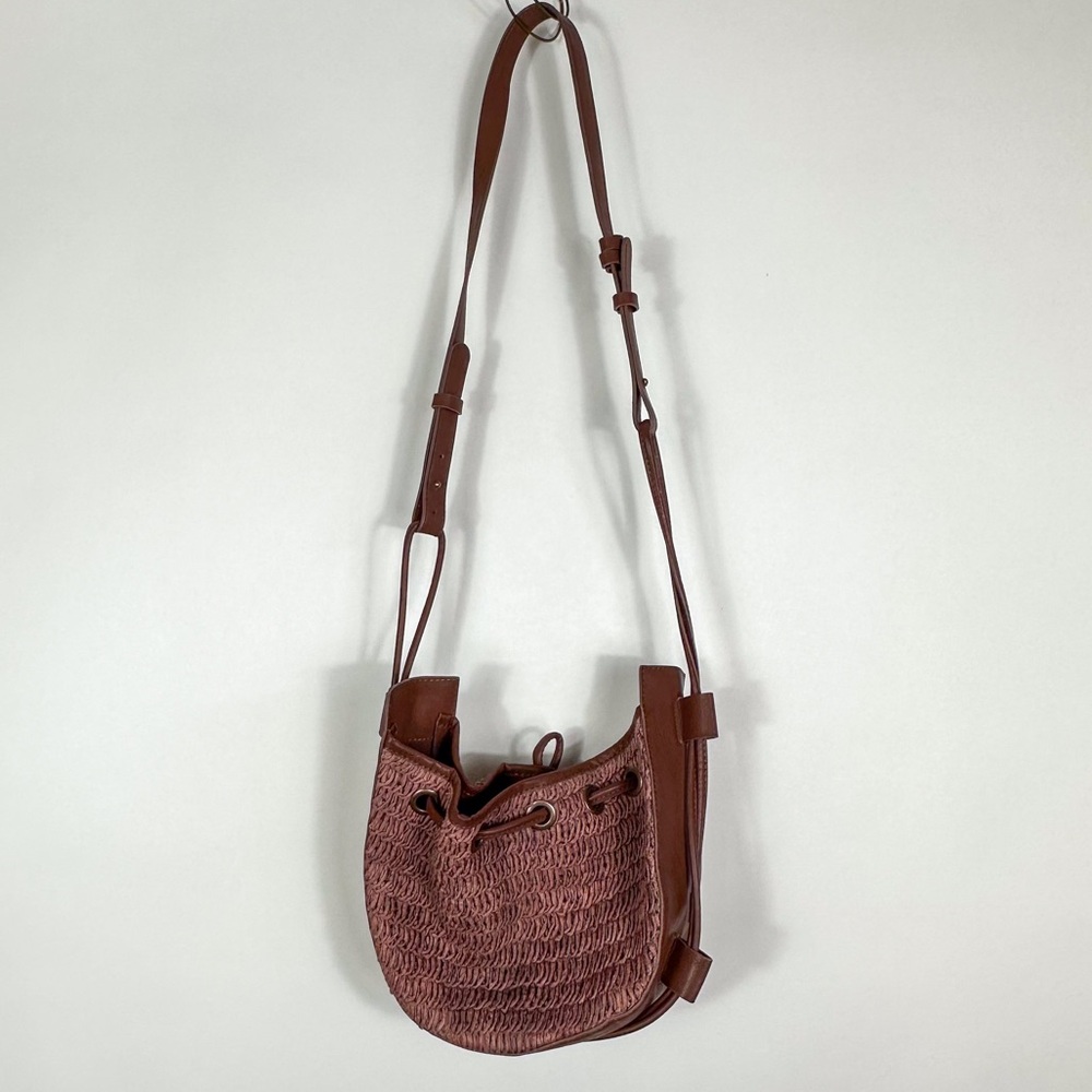 Free People Cabana Brown Vegan Leather Cinched Crossbody Purse - Picture 4 of 8